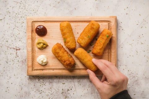 Bombas de papa, jamón y queso (por 1/2 kilo)