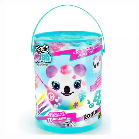 Pelúcia Na Lata Airbrush Squishy Plush Koala F01106 Fun