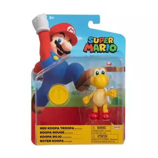 Super Mario Boneco Red Koopa Tropa Com Moeda 10 Cm 3007 Candide