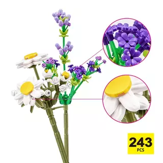 Blocos De Montar Max Premium Flowers Margarida 243 pçs 26002 Candide