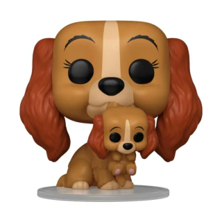 Boneco Funko Pop Disney A Dama e o Vagabundo 70 anos Dama com Filhoten 1553