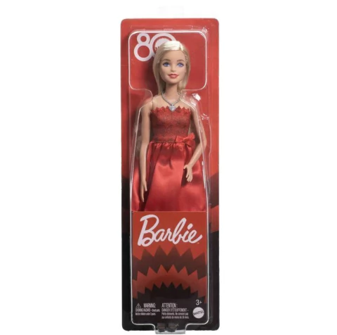 Barbie Colecionável 80 Anos Vestido Vermelho Rubi Mattel Jgd25