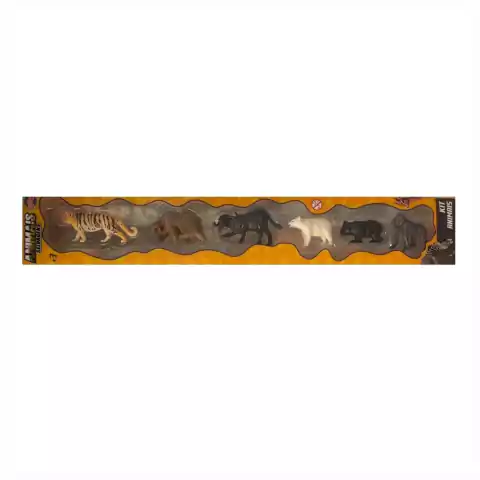Animais Selvagens Kit Com 6 Animais Tigre Ursos Búfalo Macaco 43680 Toyng