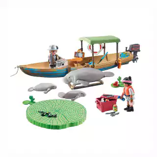 Playmobil Passeio de Barco com Peixes-Boi Wiltopia 71010 Sunny Amazônia