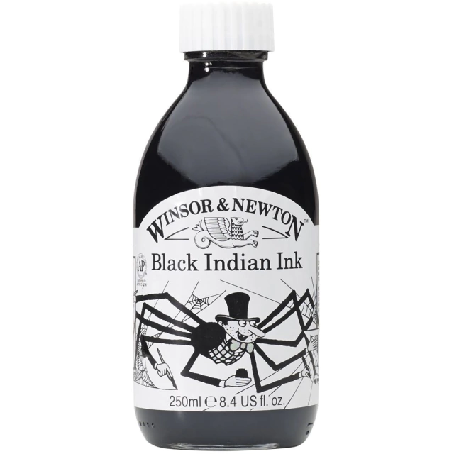 Tinta Nanquim Winsor & Newton Black Indian Ink 250ml 1040030 Tinta Nanquim Winsor & Newton Black Indian Ink 250ml 1040030