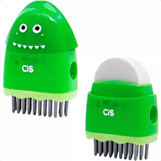 Cis Criatic 3 Em 1 Apontador + Borracha + Escova Verde 52.0680