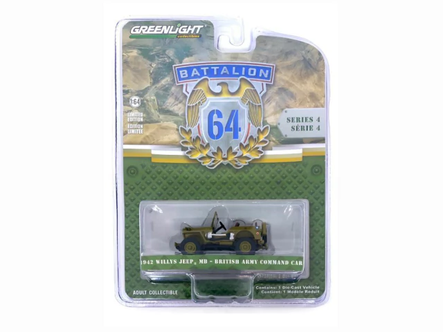 1942 Willy's Jeep MB Battalion 1/64 Greenlight 61040B 1942 Willy's Jeep MB Battalion 1/64 Greenlight 61040B