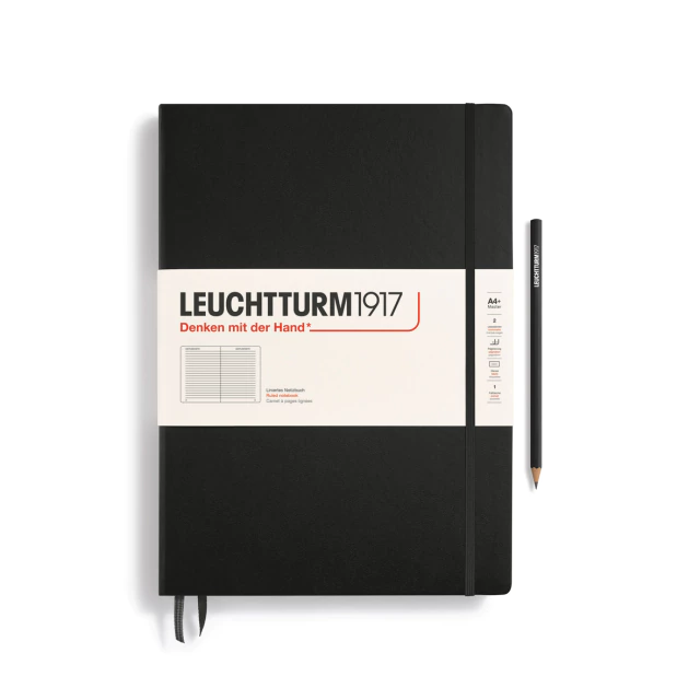 Caderno Leuchtturm1917, Master Classic (A4+) - 235 Páginas, Capa dura, Pautado, Preto 327150 - comprar online Caderno Leuchtturm1917, Master Classic (A4+) - 235 Páginas, Capa dura, Pautado, Preto 327150 - comprar online