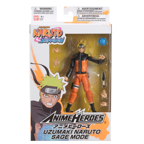Boneco Naruto Shippuden Anime Heroes Uzumaki Naruto Sage Mode Bandai F00696