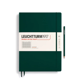 Caderno Leuchtturm1917, Master Classic (A4+) - 235 Páginas, Capa dura, Quadriculado, Verde Floresta 370266 - comprar online