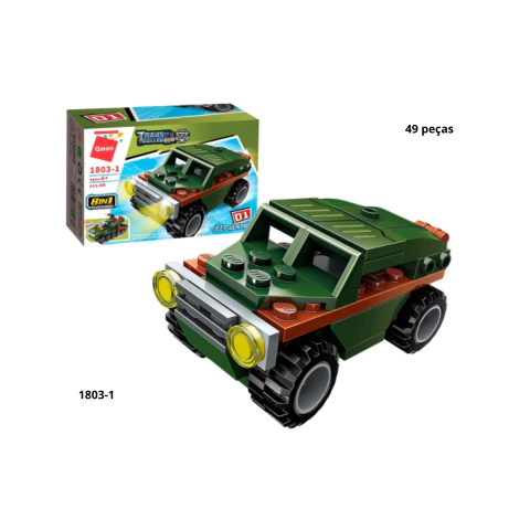 Kit Com 8 Blocos de Montar Set Combat Zones Series Militar Qman 1803