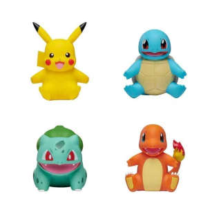Kit Com 4 Bonecos Pokémon Pikachu, Charmander, Squirtle e Bulbassauro Sunny 4331