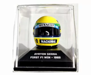 Miniatura Capacete Ayrton Senna 1:8 Primeira Vitoria 1985 Minichamps 512