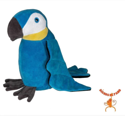 Pelucia Bichos de Pano Arara Azul Encantada Grávida Com 1 Filhote 5194