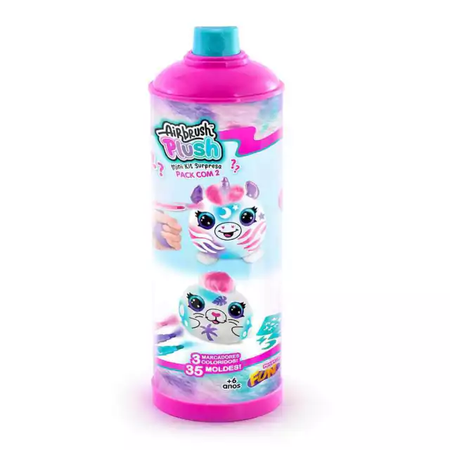 Airbrush Plush Mini Kit Surpresa Com 2 Pelúcias Para Pintar F01217 Fun Airbrush Plush Mini Kit Surpresa Com 2 Pelúcias Para Pintar F01217 Fun