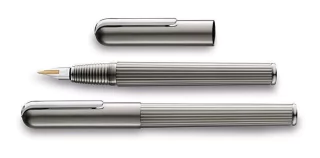 Lamy Tinteiro Imporium Titanio Platina Pena Media De Ouro