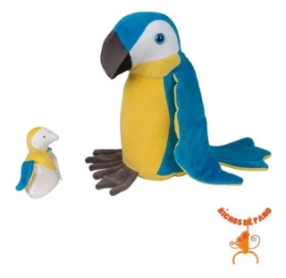 Pelucia Bichos de Pano Arara Canindé Encantada Grávida Com 1 Filhote 6194