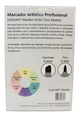 Marcador Artístico Sinoart Marker 06 Tons Pastéis 0140