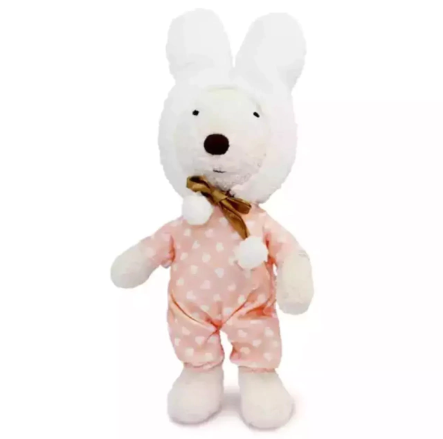 Pelúcia Coelho Branco Macacão Rosa Coração E Touca 30 Cm Le Sucre Pelúcia Coelho Branco Macacão Rosa Coração E Touca 30 Cm Le Sucre