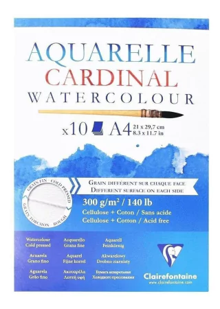 Papel Para Aquarela Clairefonatine Cardinal 300g/m² A4 96183