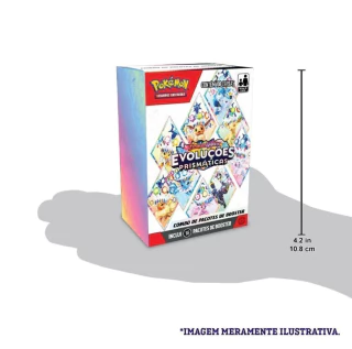 Mini Display Evoluções Prismáticas EV8.5 18 Booster 108 Cartas Pokémon TCG Copag 10-10046-106