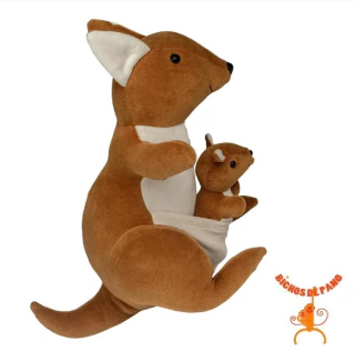 Pelúcia Bichos De Pano Canguru Grávida Com Filhote 982