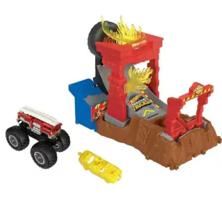 Hot Wheels Monster Trucks Arena Smashers Fire Crash Challenge Mattel Hnb87