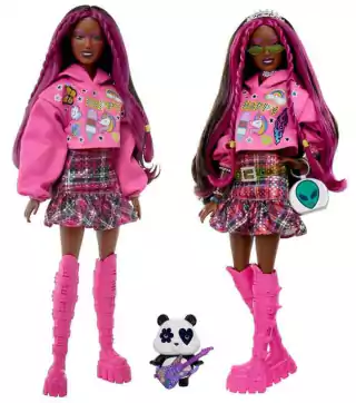 Boneca Barbie Extra Blusa Com Capuz Rosa 19 Mattel Hkp93