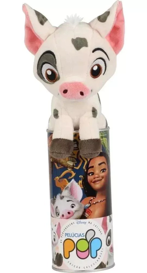 Disney Pelúcia Pop Na Latinha Pua Moana Big Feet 16 Cm Fun F00589