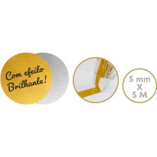 Kit Com 2 Fitas Decorativas Tape Decor Prata e Ouro 5mmx3m Cis