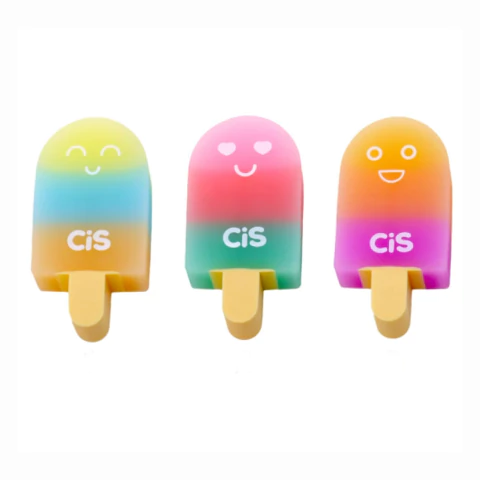 Kit Com 3 Borrachas Fantasia Picolé Cis 7249