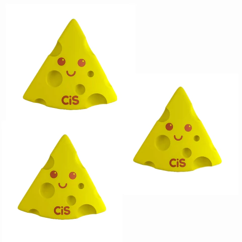 Kit Com 3 Borracha Escolar Fantasia Queijo Cis 5.7706