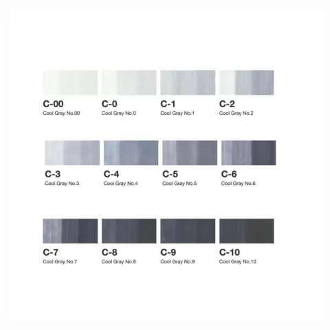 Marcador Copic Sketch Cool Gray Estojo 12 Cores 3125