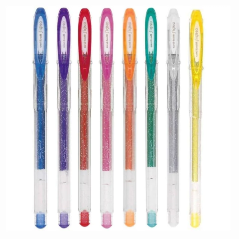 Caneta Gel Signo Sparkling Estojo C/ 8 Cores Uni-ball 2291