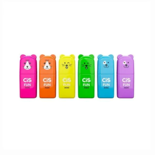 Estojo Mini Marca Texto Fun Com 6 Cores Neon CIS 0461