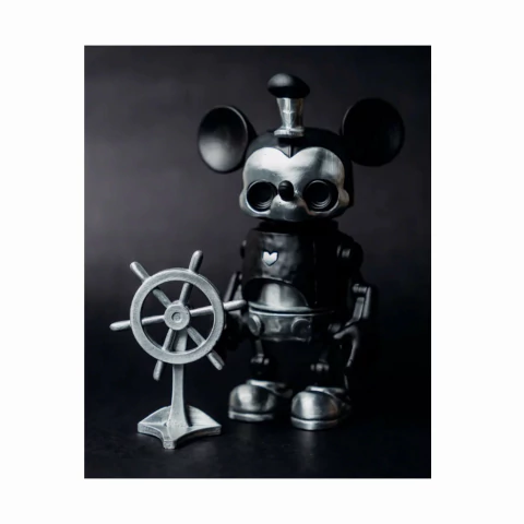 Tinco Steamboat Willie Mickey (Coleção Completa) Toy Art em Metal Feito no Brasil