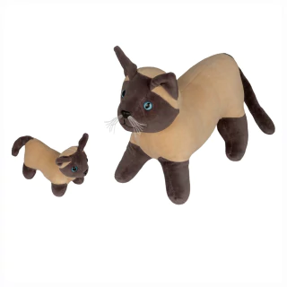 Pelúcia Bichos De Pano Gata Siamesa Grávida Com 1 Filhote 5374