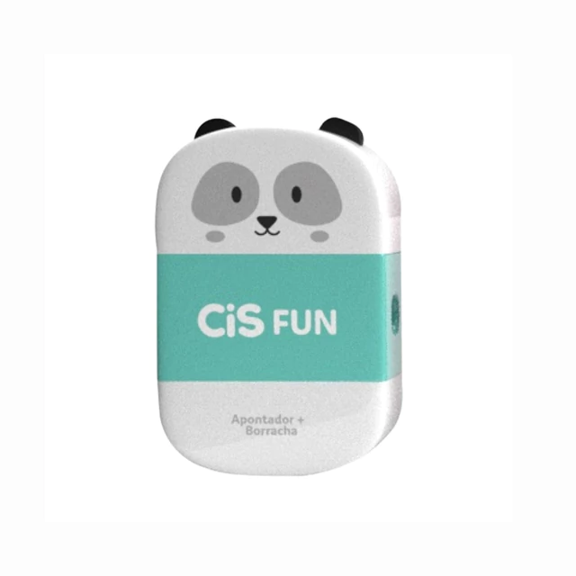 Apontador Com Depósito + Borracha Fun Pandinha Cis 3418 Apontador Com Depósito + Borracha Fun Pandinha Cis 3418