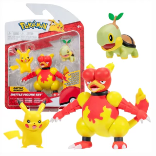 Pokémon Battle Figures Set Pikachu, Magmar e Turtwig 2603 Sunny