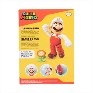 Super Mario Boneco Mario Com Flor de Fogo #06 10cm 4274 Sunny