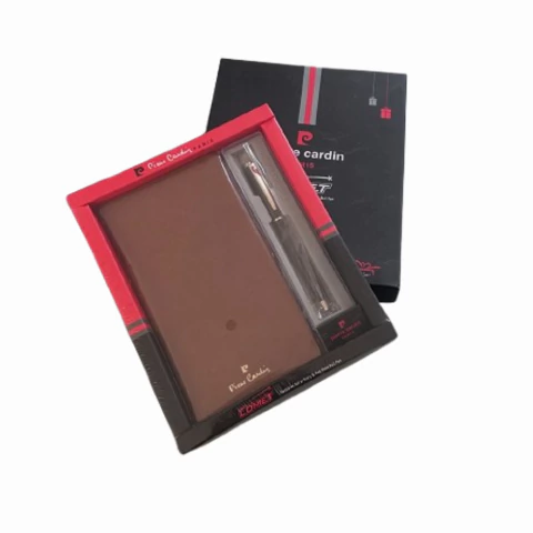 Kit Pierre Cardin Comet Diário Marrom + Caneta Esferográfica 6292