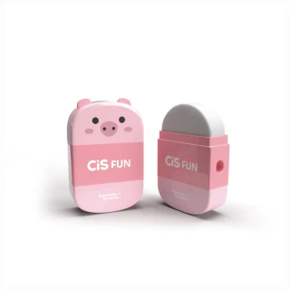 Apontador Com Depósito + Borracha Fun Porquinho Cis 3418