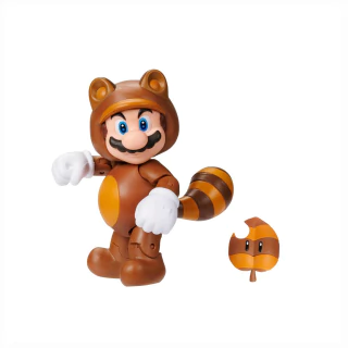 Super Mario Boneco Mario Tanooki Com Super Folha 11 Cm 4200 Sunny