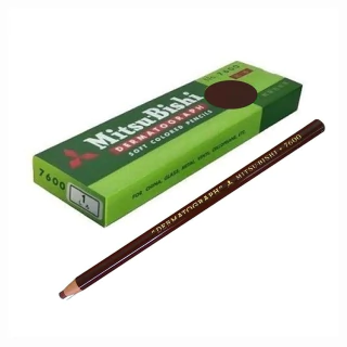 Kit Com 2 Lápis Dermatografico Marrom MitsuBishi 7600
