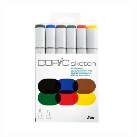 Marcador Copic Sketch Primaries Bold Estojo 6 Cores 9135