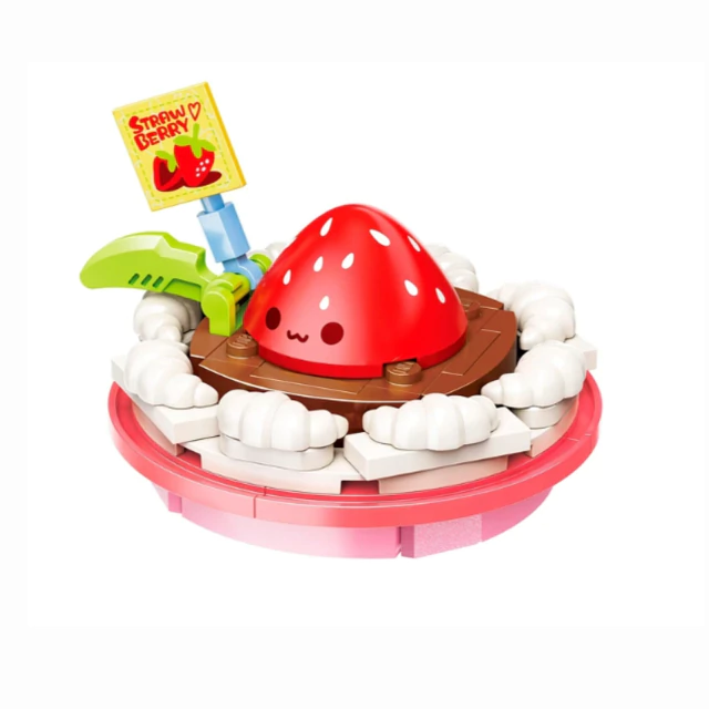 Bloco de Montar Build & Fun Torta de Morango Qman 65 Peças 35017-5 Bloco de Montar Build & Fun Torta de Morango Qman 65 Peças 35017-5