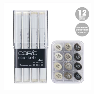 Marcador Copic Sketch Warm Gray Estojo 12 Cores 3132