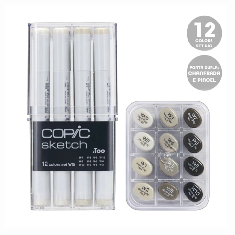 Marcador Copic Sketch Warm Gray Estojo 12 Cores 3132