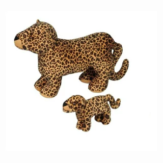 Pelúcia Bichos De Pano Onça Pintada Com 1 Filhote 521