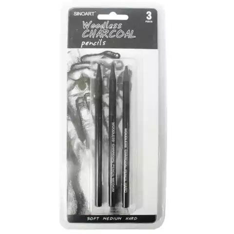 Lápis Carvão Sinoart Integral Com 3 Woodless Charcoal SFA102 S3
